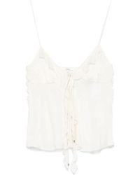 Chloé - Chloé Ruffled Spaghetti Strap Top - Lyst