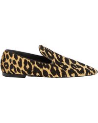 Jil Sander - Leopard Printed Slip-On Flat Loafers - Lyst