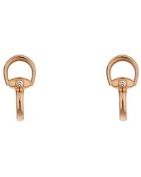Gucci - Horsebit Diamond 18K Stud Earrings - Lyst