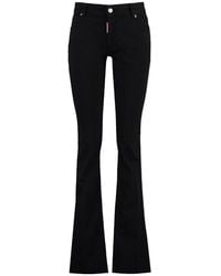 DSquared² - Low-Rise Logo Patch Flared Jeans - Lyst