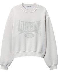 T By Alexander Wang - Logo Printed Drop Shoulder Sweatshirt - Lyst