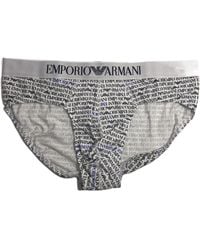 Emporio Armani - Logo Printed Panties - Lyst