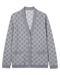Gucci - Reversible Gg Fine Wool Jacquard Cardigan - Lyst