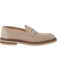 Brunello Cucinelli - Round Toe Penny Loafers - Lyst