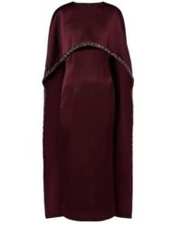 Roland Mouret - Embellished Caped Satin Crêpe Midi Dress - Lyst