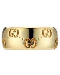 Gucci - Icon 18K Gg Wide Ring - Lyst