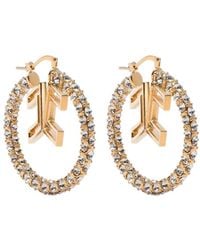Elisabetta Franchi - Logo-Detail Embellished Earrings - Lyst