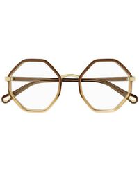 Chloé - Chloé Eyewear Hexagon Frame Glasses - Lyst