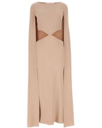 Valentino - Cut-Out Pleated Cape Dress - Lyst