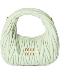 Miu Miu - Wander Matelassé Nappa Leather Hobo Mini-Bag - Lyst