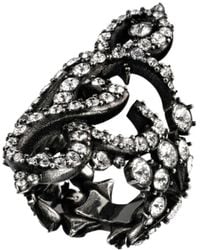Gucci - Gg Marmont Crystal Wide Ring - Lyst