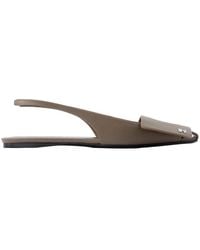 Courreges - Courrèges Fold Leather Slingback Ballerinas - Lyst