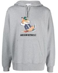 Maison Kitsuné - Logo-Print Cotton Hoodie - Lyst