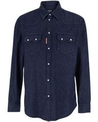 DSquared² - Logo Patch Denim Shirt - Lyst