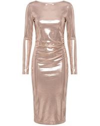 Patrizia Pepe - Ruched Long-Sleeve Midi Dress - Lyst