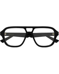Gucci - Eyewear Pilot Frame Glasses - Lyst