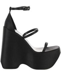 Versace - Platform Wedge-Heeled Sandals - Lyst