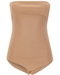 Courreges - Logo-Embroidered Bodysuit - Lyst