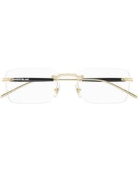 Montblanc - Eyewear Rimless Rectangular Glasses - Lyst