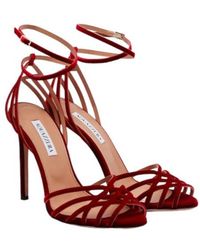 Aquazzura - Versatile Velvet High-Heel Sandals - Lyst