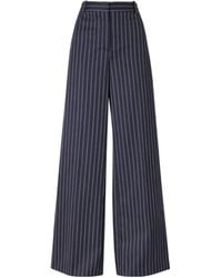 Nili Lotan - Rivers Striped Wool Wide-Leg Pants - Lyst