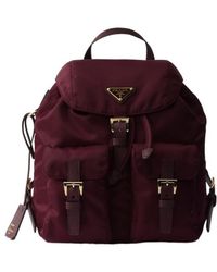 Prada - Triangle Logo Plaque Backpack - Lyst
