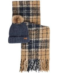 Barbour - Beanie And Scarf Set - Lyst