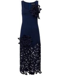 Oscar de la Renta - Floral-Appliqué Lace Midi Dress - Lyst