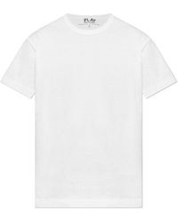 COMME DES GARÇONS PLAY - Comme Des Garçons Play Logo Patch Crewneck T-Shirt - Lyst
