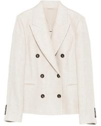 Brunello Cucinelli - Collared Button-Up Jacket - Lyst