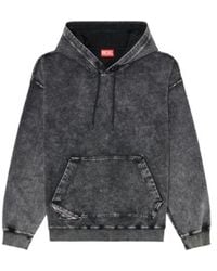 DIESEL - Treated Denim-Effect Hoodie - Lyst