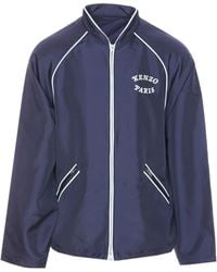 KENZO - Logo Printed Zip-Up Jacket - Lyst