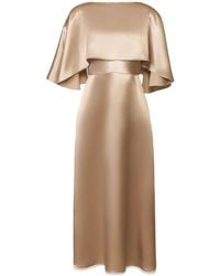 Fabiana Filippi - Satin Cape Asymmetric Dress - Lyst
