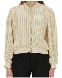 Alysi - Stitched Striped Bomber Jacket - Lyst