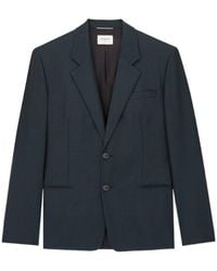 Saint Laurent - Single-Breasted Wool Coat - Lyst