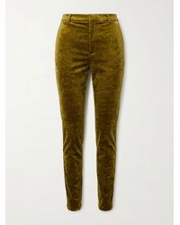 Gucci - Logo Plaque Chenille Skinny Pants - Lyst