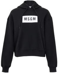 MSGM - Logo Hooded Sweater - Lyst