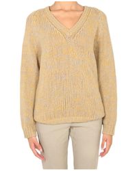 Aspesi - Long-Sleeved V-Neck Knit Jumper - Lyst