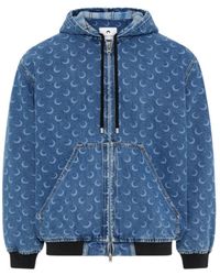 Marine Serre - Moon Laser Wash Denim Padded Jacket - Lyst