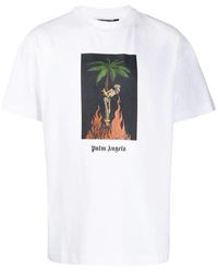 Palm Angels - Logo Skull Printed T-Shirt - Lyst