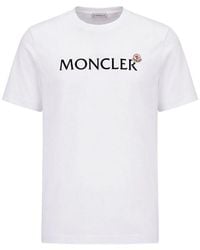 Moncler - Flocked Logo Cotton T-Shirt - Lyst