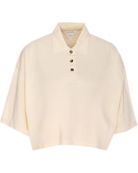 Bottega Veneta - Short Sleeved Buttoned Polo Top - Lyst