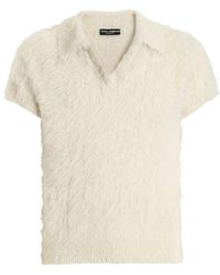 Dolce & Gabbana - V-Neck Knitted Polo Shirt - Lyst