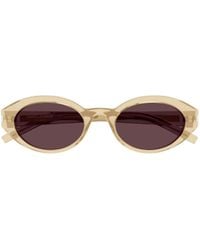 Saint Laurent - Eyewear Oval Frame Sunglasses - Lyst