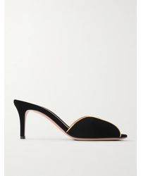 Gianvito Rossi - 70 Leather-Trimmed Velvet Mules - Lyst