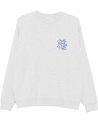 Anine Bing - Miles Logo-Print Crew-Neck Cotton Sweatshirt - Lyst