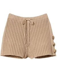 Twinset - Button-Detail Ribbed-Knit Shorts - Lyst