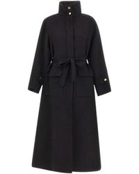 Kaos - Belted High-Collar Coat - Lyst