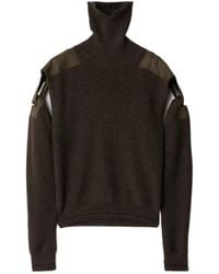 Burberry - Detachable-Sleeve Roll-Neck Knitted Jumper - Lyst