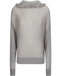 Rick Owens - Long-Sleeved Hooded Knit Sweater - Lyst